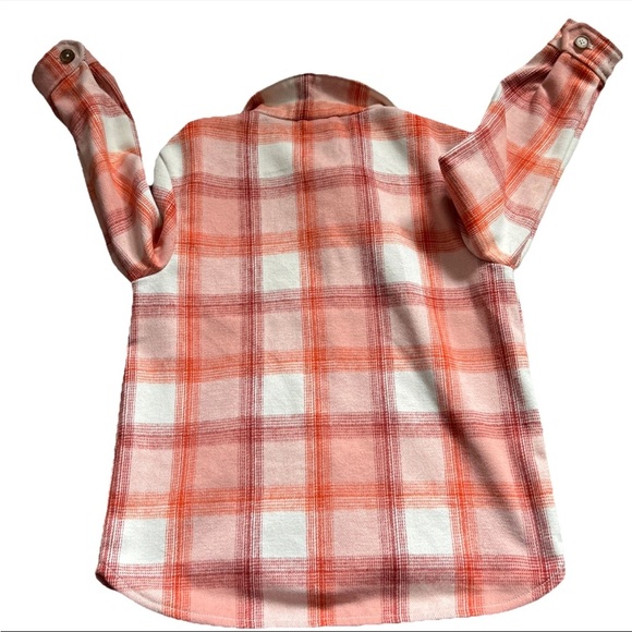 Old Navy Peach And Pink Checker Thick Shirt Size XL Youth - Picture 4 of 6